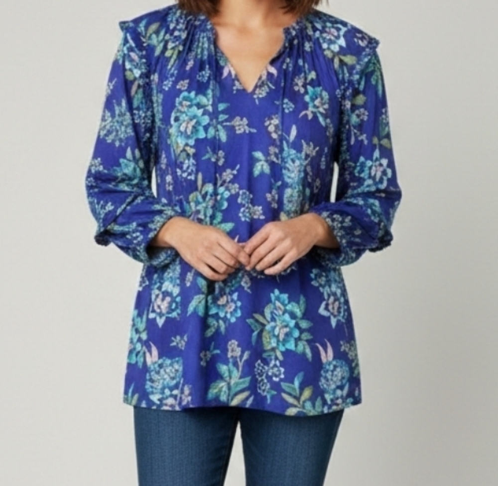 Candace Cameron Bure Blouse Ruffle Detail, Size 1X